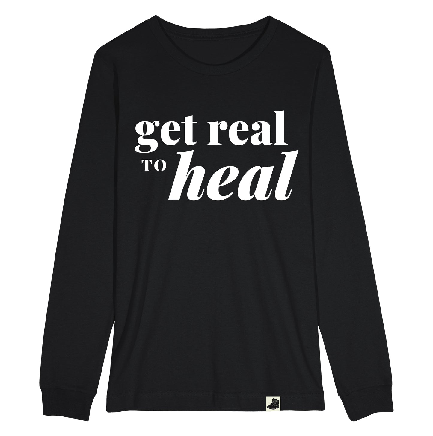 Get Real to Heal Black Longsleeve T-Shirt